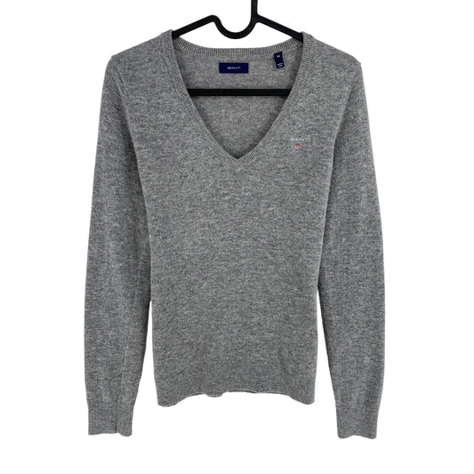 GANT Grey Wool V Neck Sweater Pullover Size XS