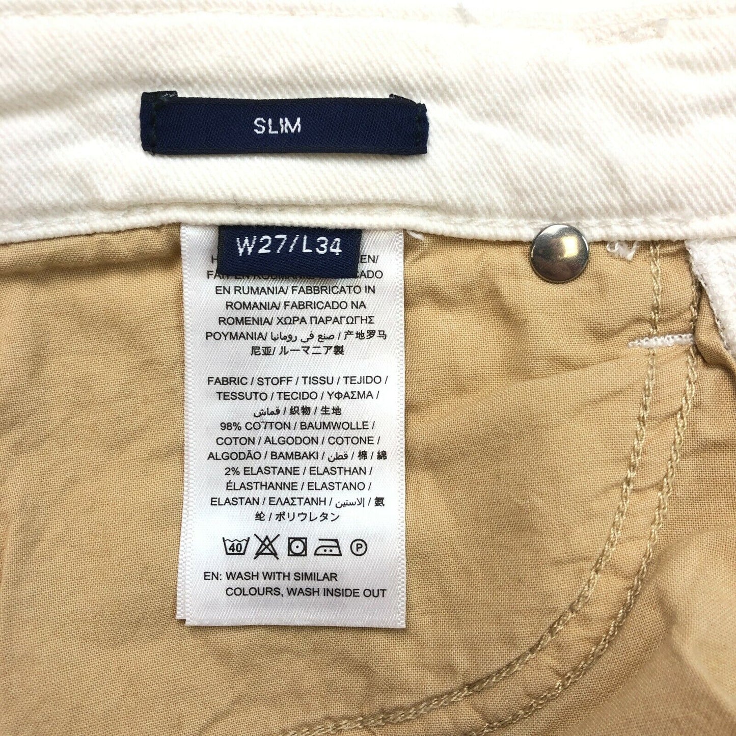 GANT White Slim Jeans Size W27 L34