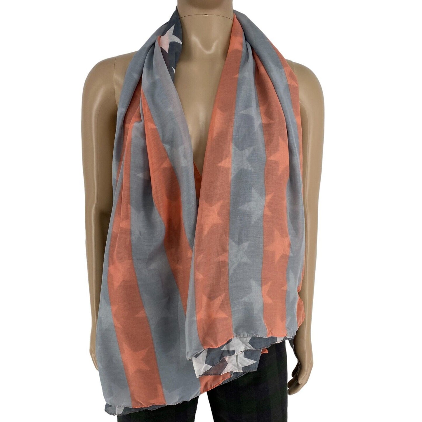 TALLY WEiJL Grey Stars Print Scarf Shawl