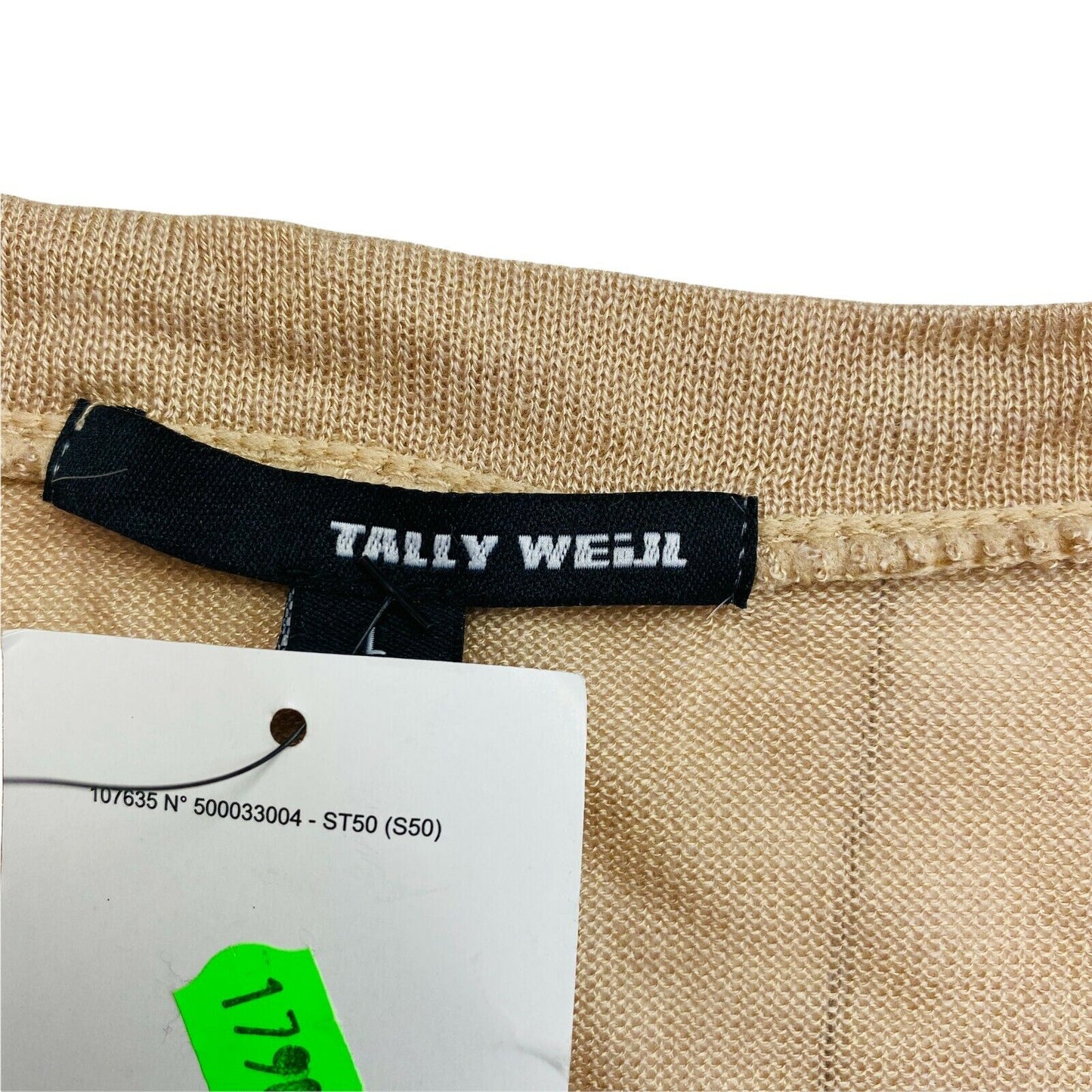 TALLY WEIJL Brown V Neck Sweater Jumper Size M L