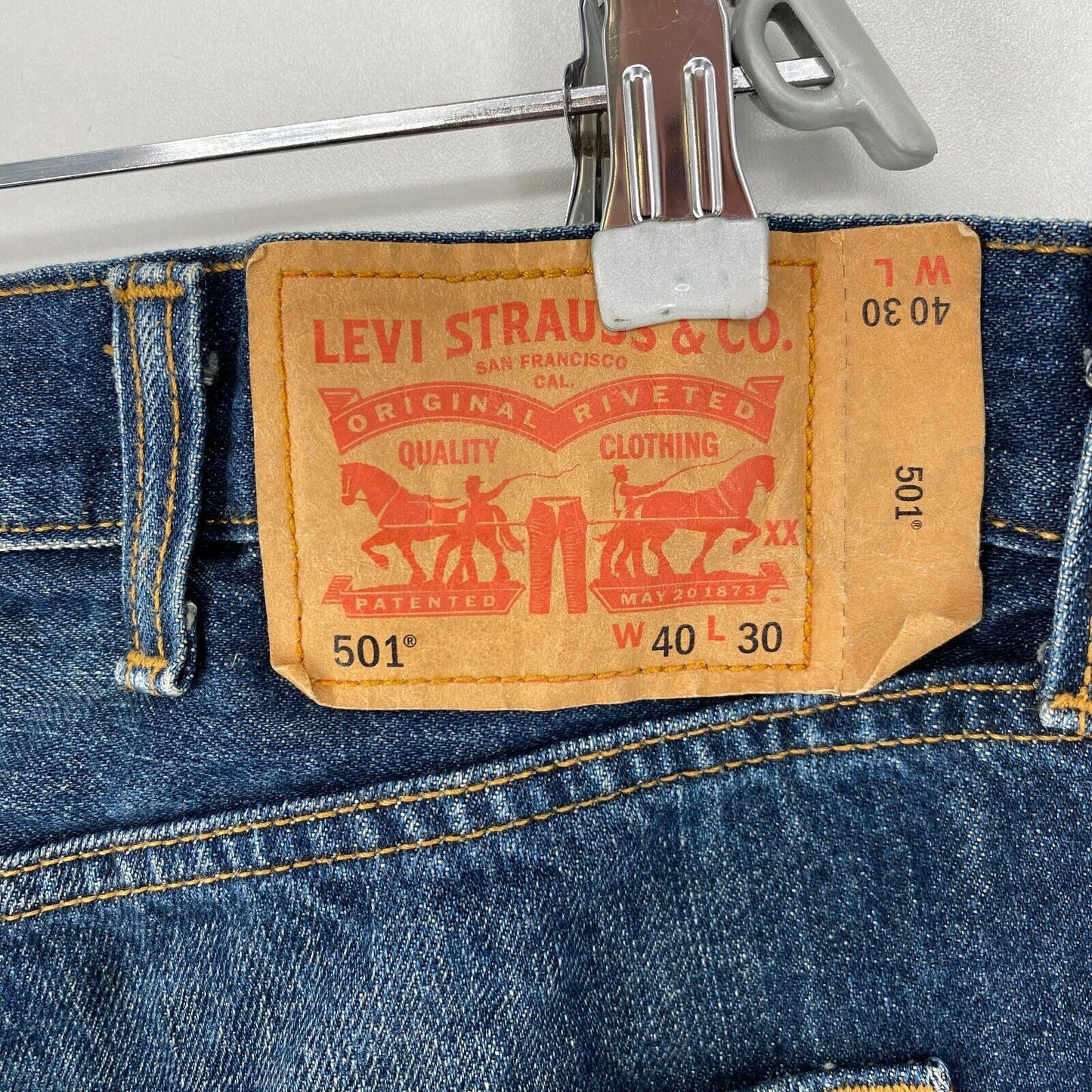 Levi's 501 Blue Original Regular Straight Fit Jeans W40 L30