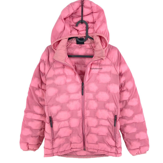 Peak Performance Pink Hooded Padded Jacket Coat Size 160 cm