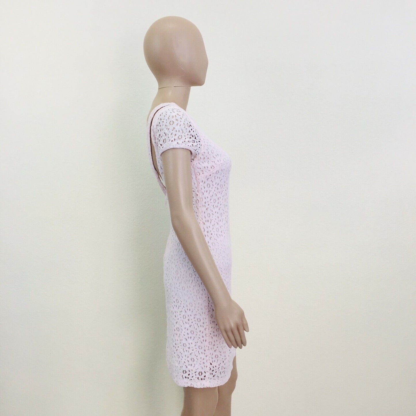 ZARA Pink Crochet Short Sleeve Dress Size S