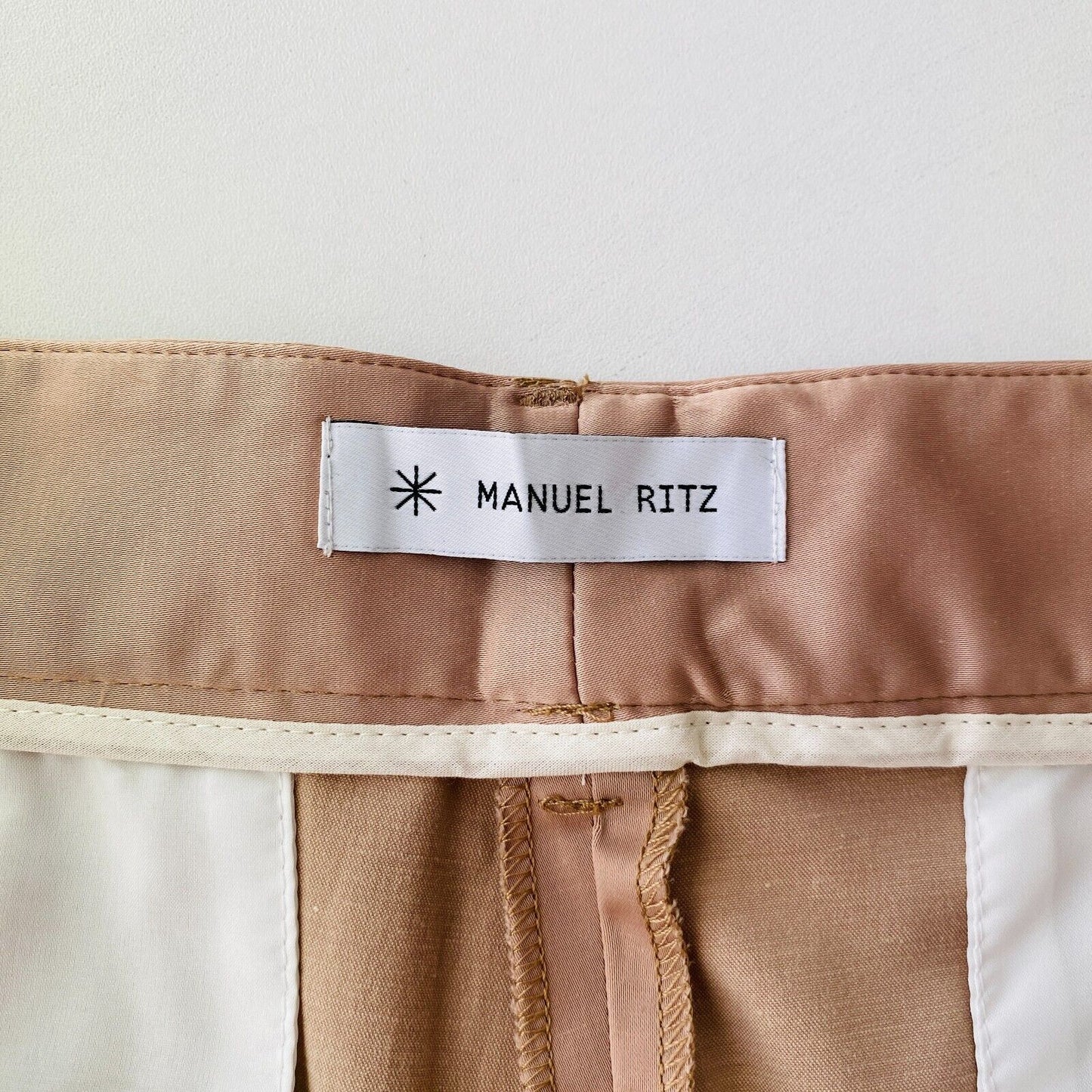 Manuel Ritz Women Brown Stretch Regular Straight Fit Dress Trousers IT 44 W29