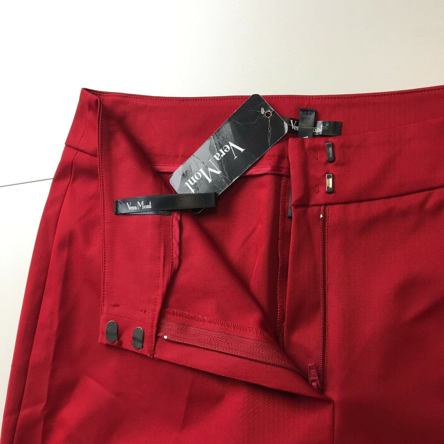 Vera Mont Women Red Regular Bootcut Fit Trousers Size EU 38 UK 10 US 8 W32