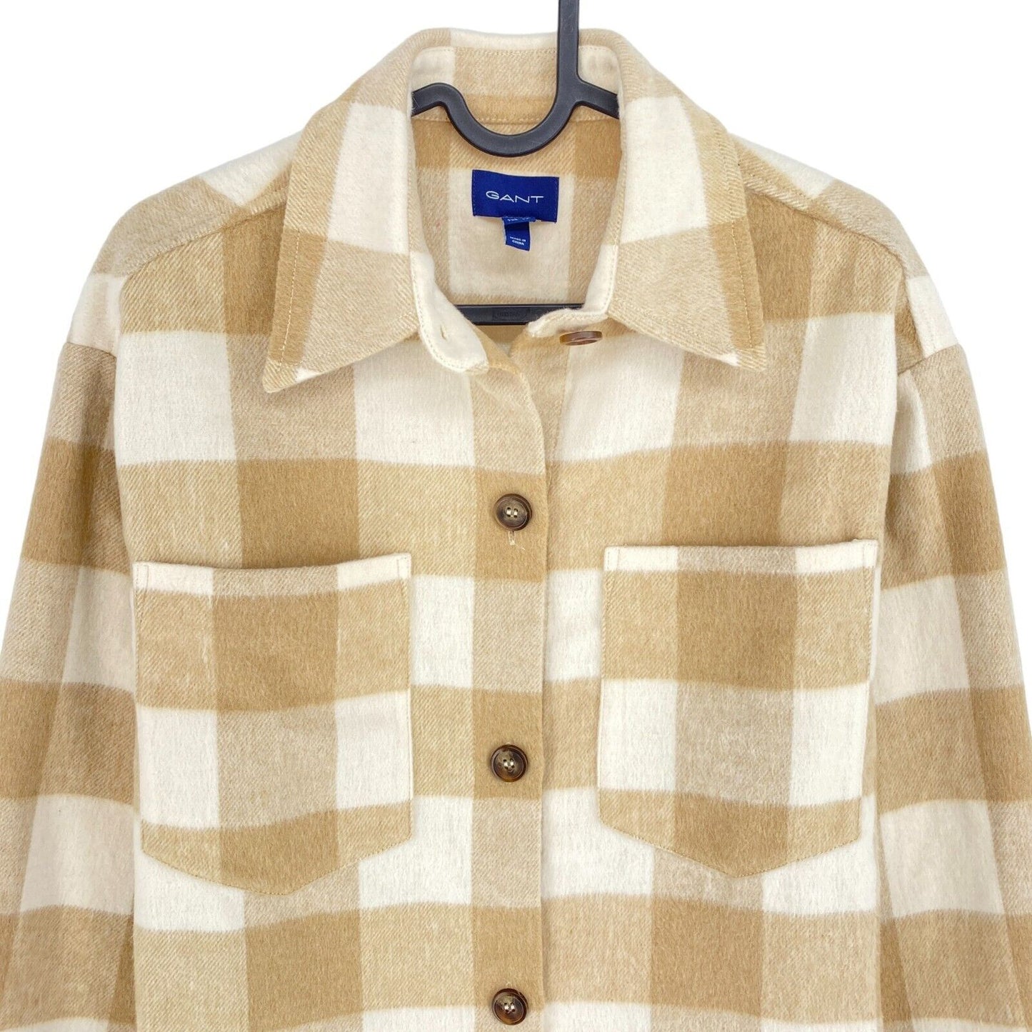 GANT Light Brown Relaxed Check Over Shirt Size EU 32 UK 4 US 2