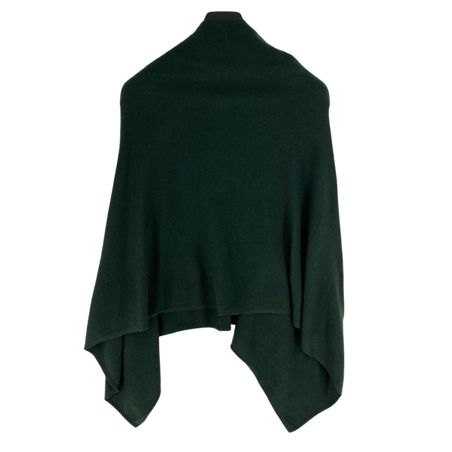 Authentic Cashmere Women Dark Green 100% Cashmere V Neck Poncho Size M