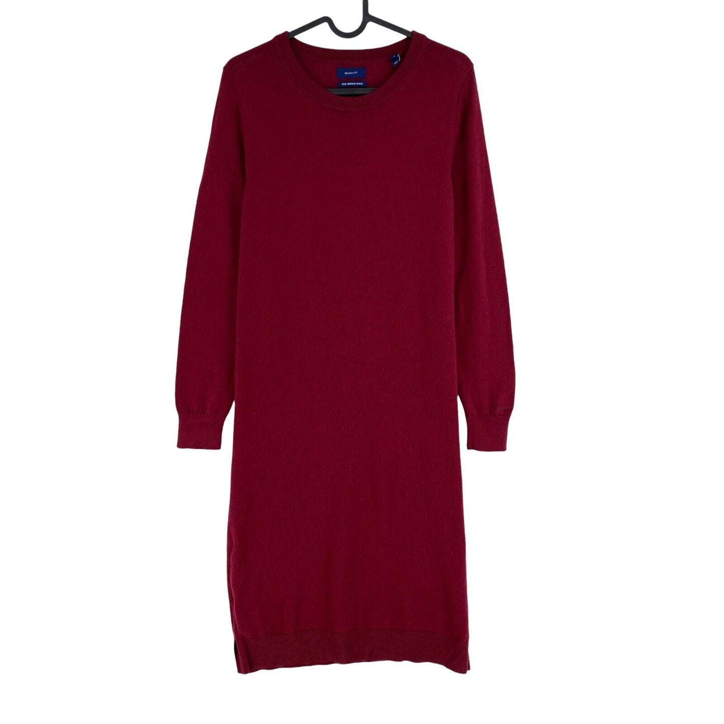 GANT Women Dark Red Wool Crew Neck Dress Size S