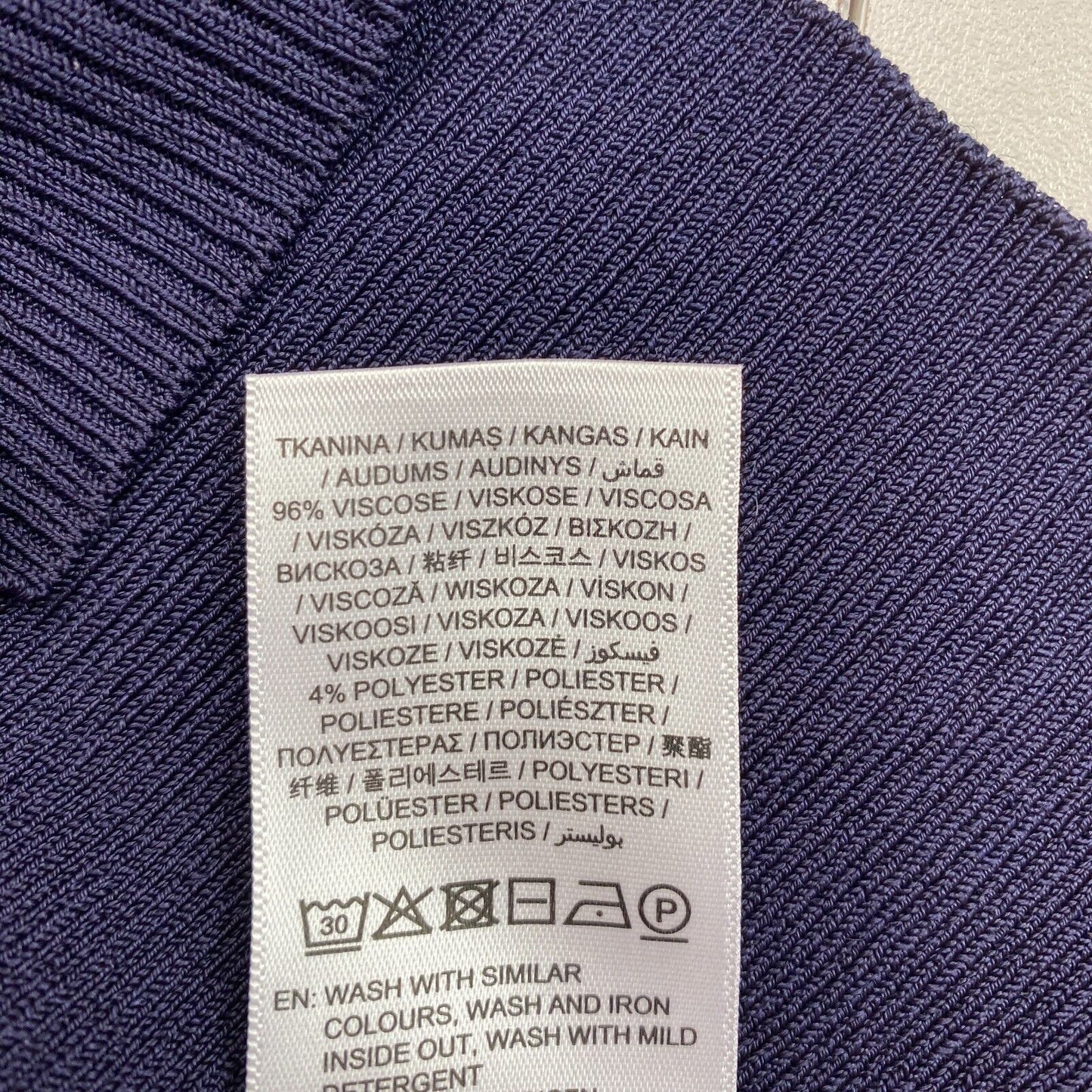 GANT – Gerippter Cardigan mit V-Ausschnitt, Marineblau, Größe M