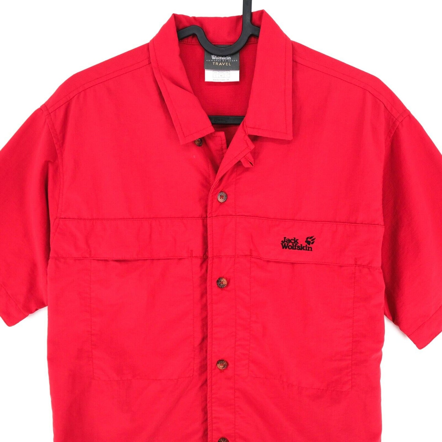 JACK WOLFSKIN Travel Red Short Sleeves Shirt Size S