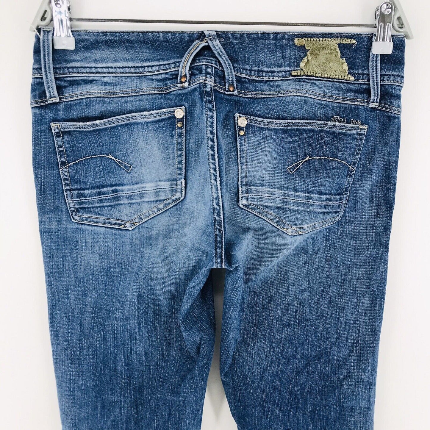 G-STAR RAW LYNN Women Blue Stretch Regular Bootcut Fit Distressed Jeans W29 L32