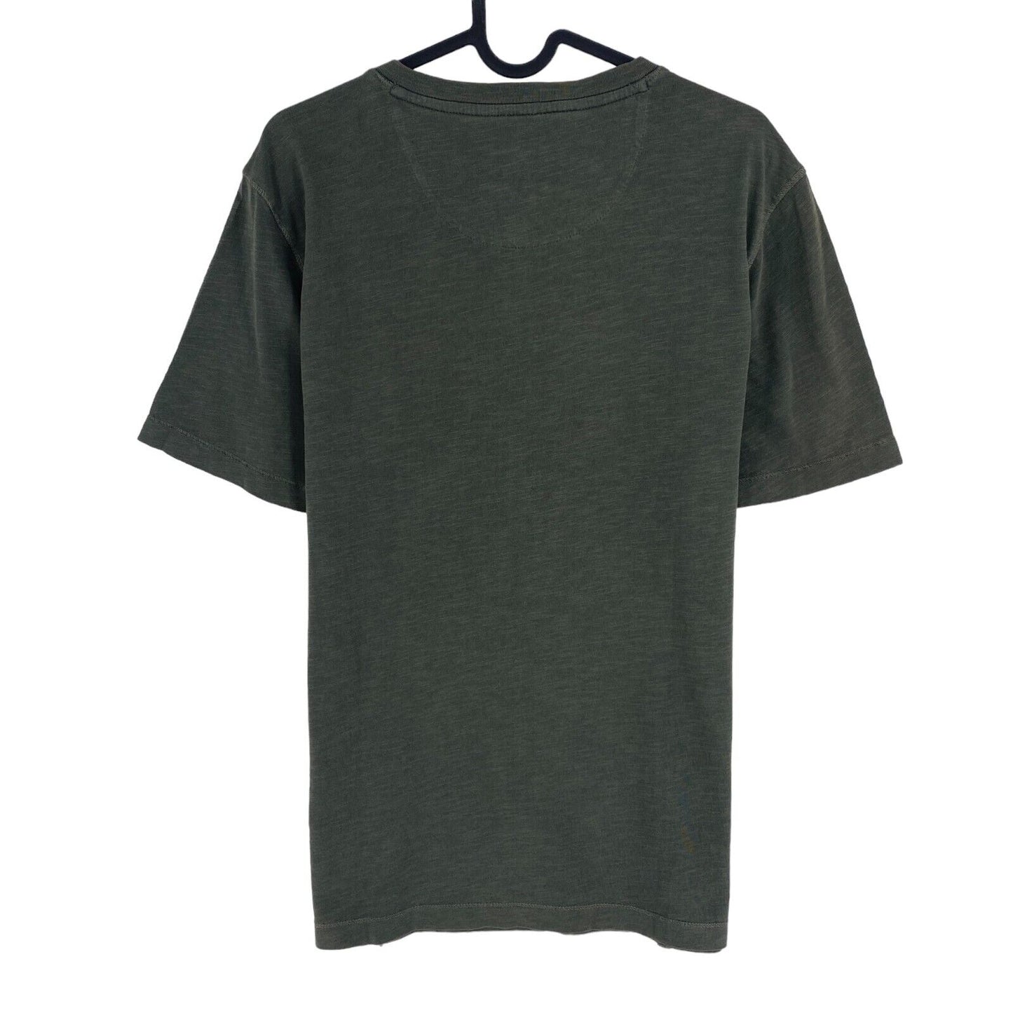 Camel Active Men Dark Green Solid Short Sleeve Henley Neck T Shirt Size M