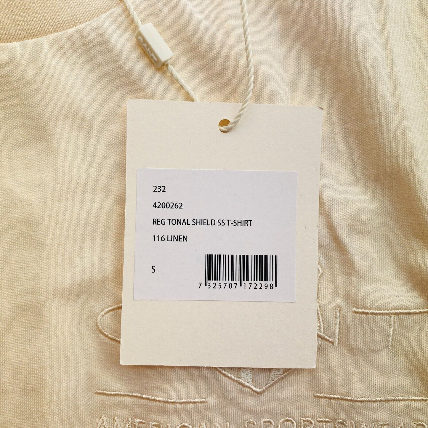 GANT Women Beige Tonal Archive Shield Crew Neck T Shirt Size S