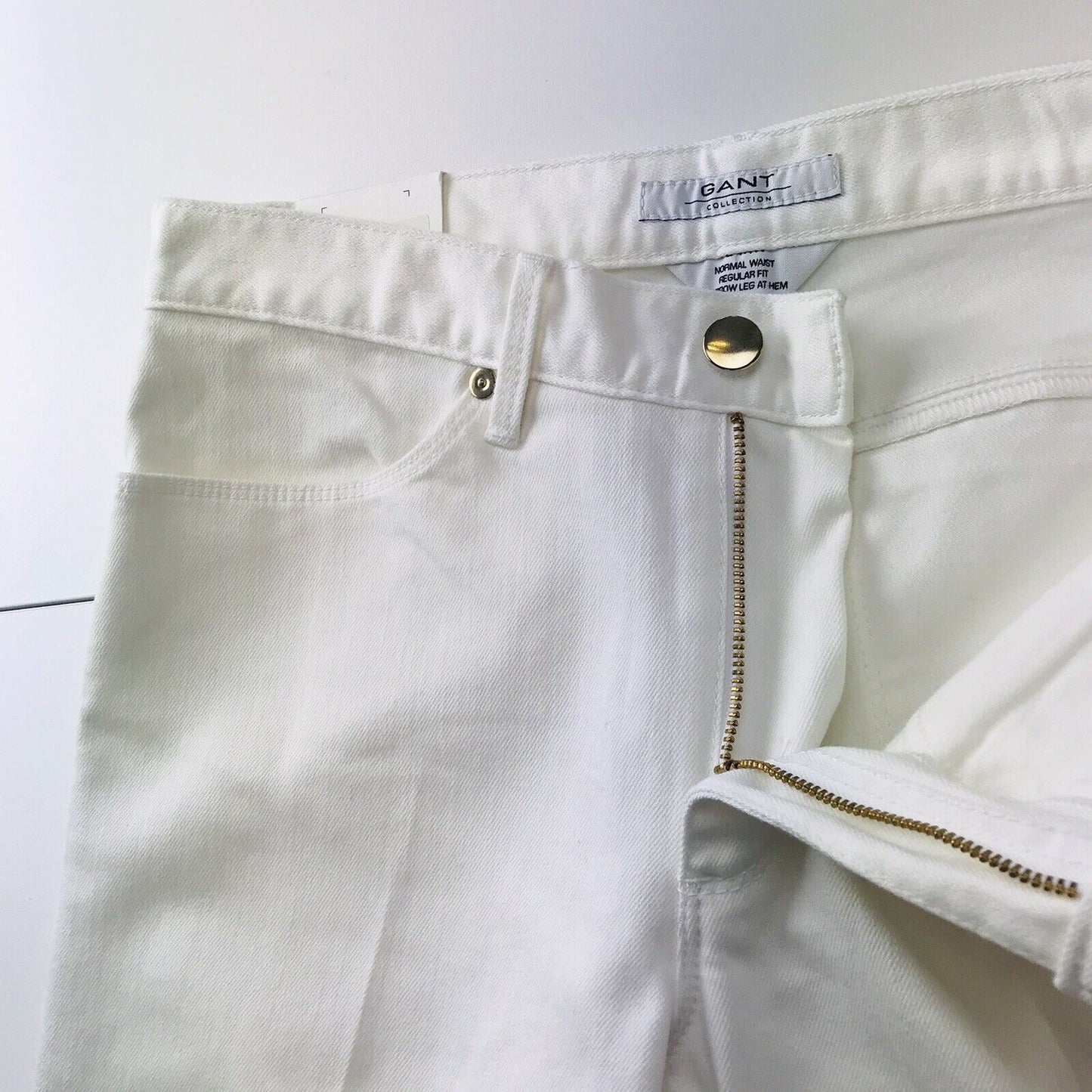 GANT DAWN femmes blanc Stretch taille normale coupe régulière jambe étroite jean W29 L34