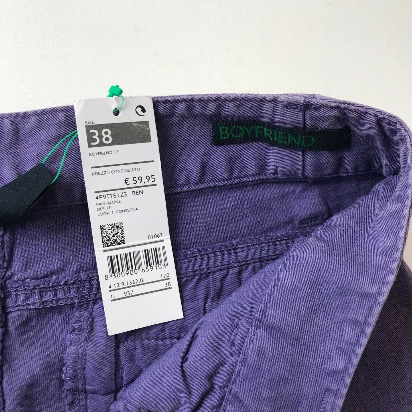 UNITED COLORS OF BENETTON Women Purple Boyfriend Fit Jeans Size EU 38 W28