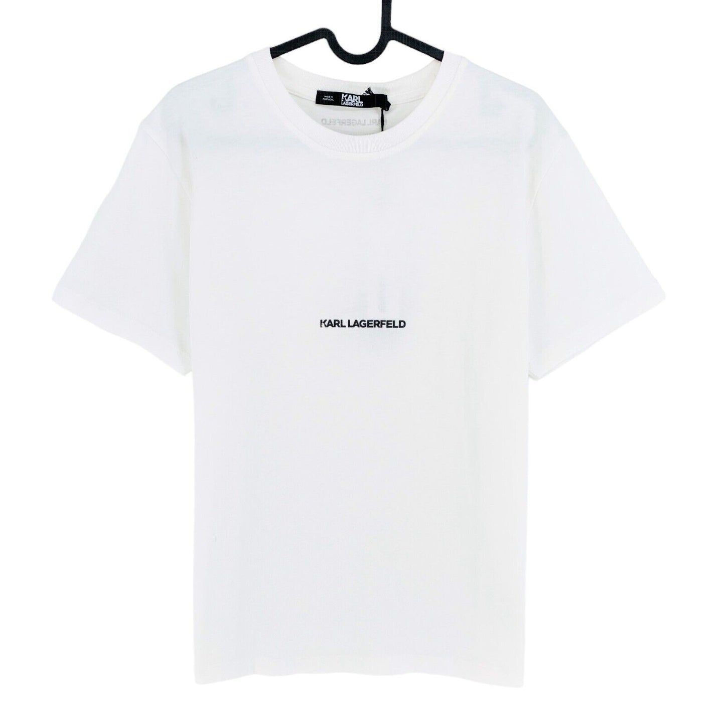 KARL LAGERFELD White Unisex Logo Crew Neck T Shirt Size S