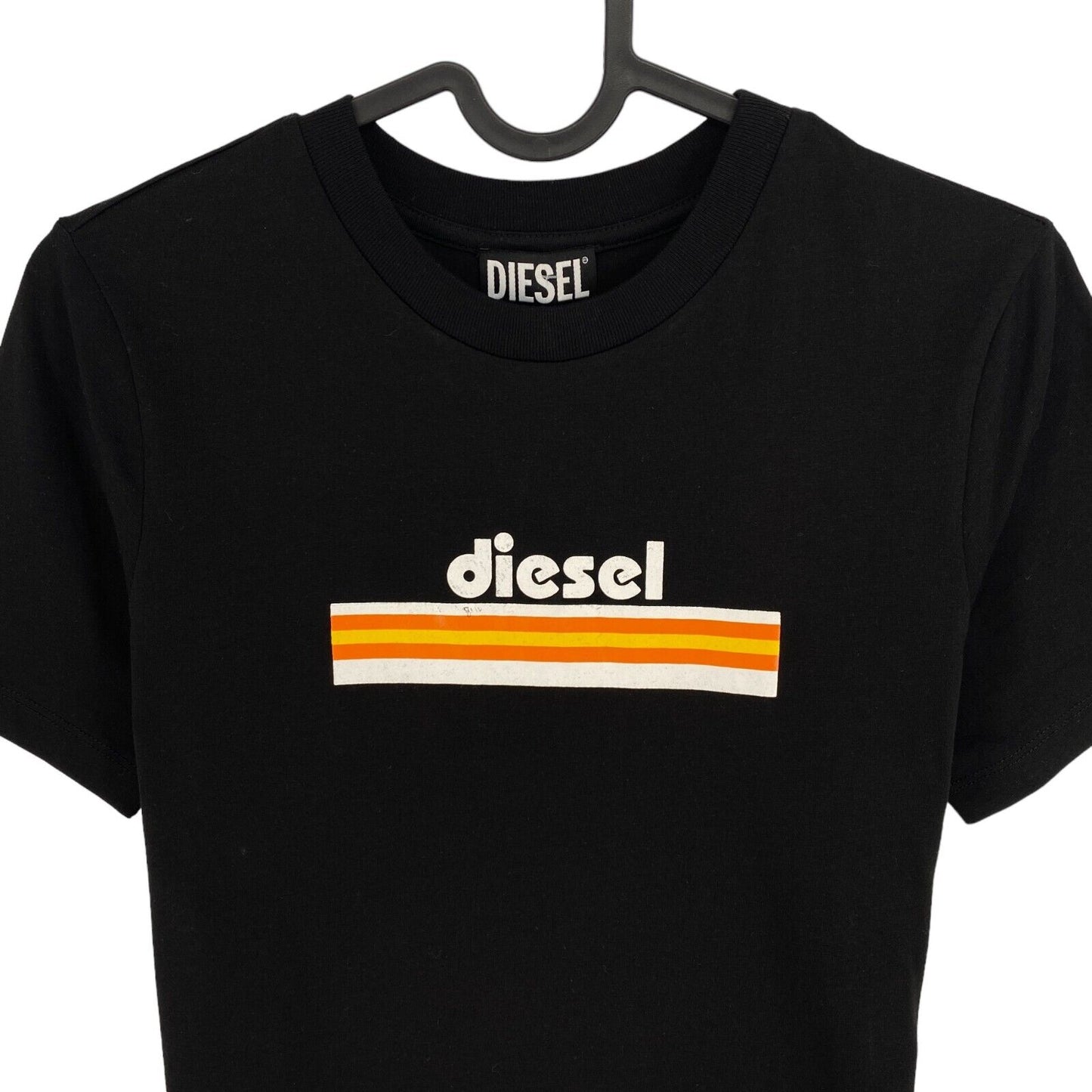 DIESEL Black With Print Crew Neck T Shirt Size XS