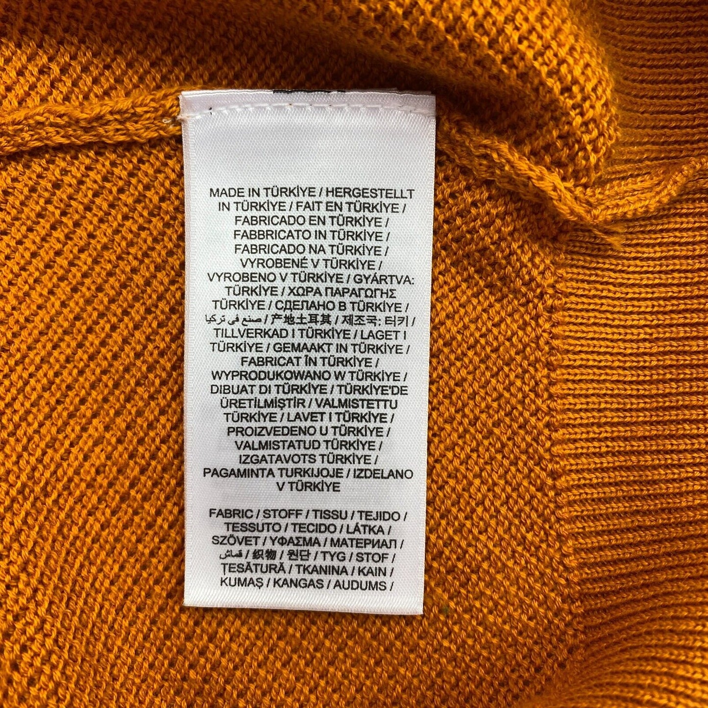 GANT Pull à col rond en coton piqué jaune foncé Taille 2XL XXL