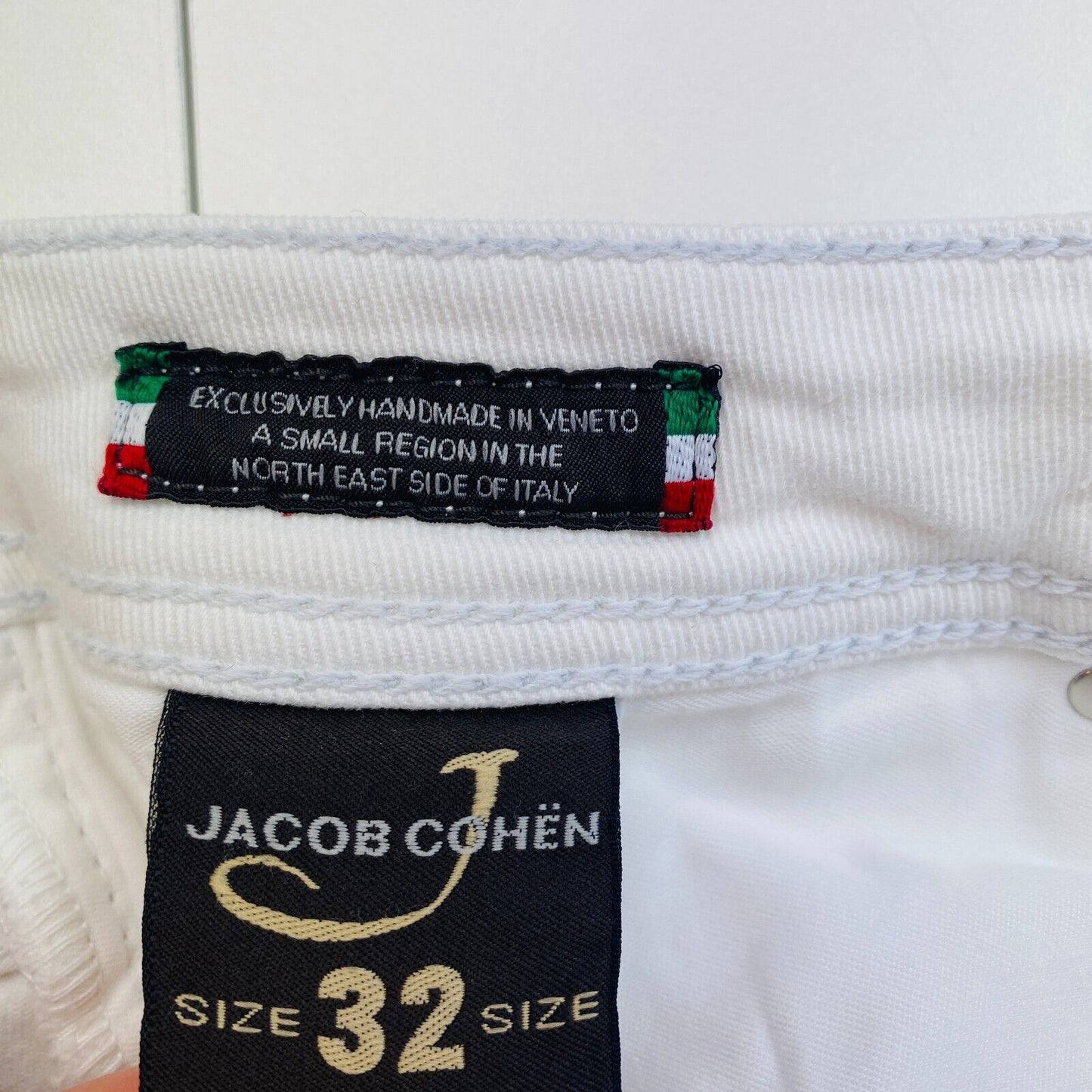 Jacob Cohen Men 622 C White Slim Jeans Size W32 L34 Made In Italy