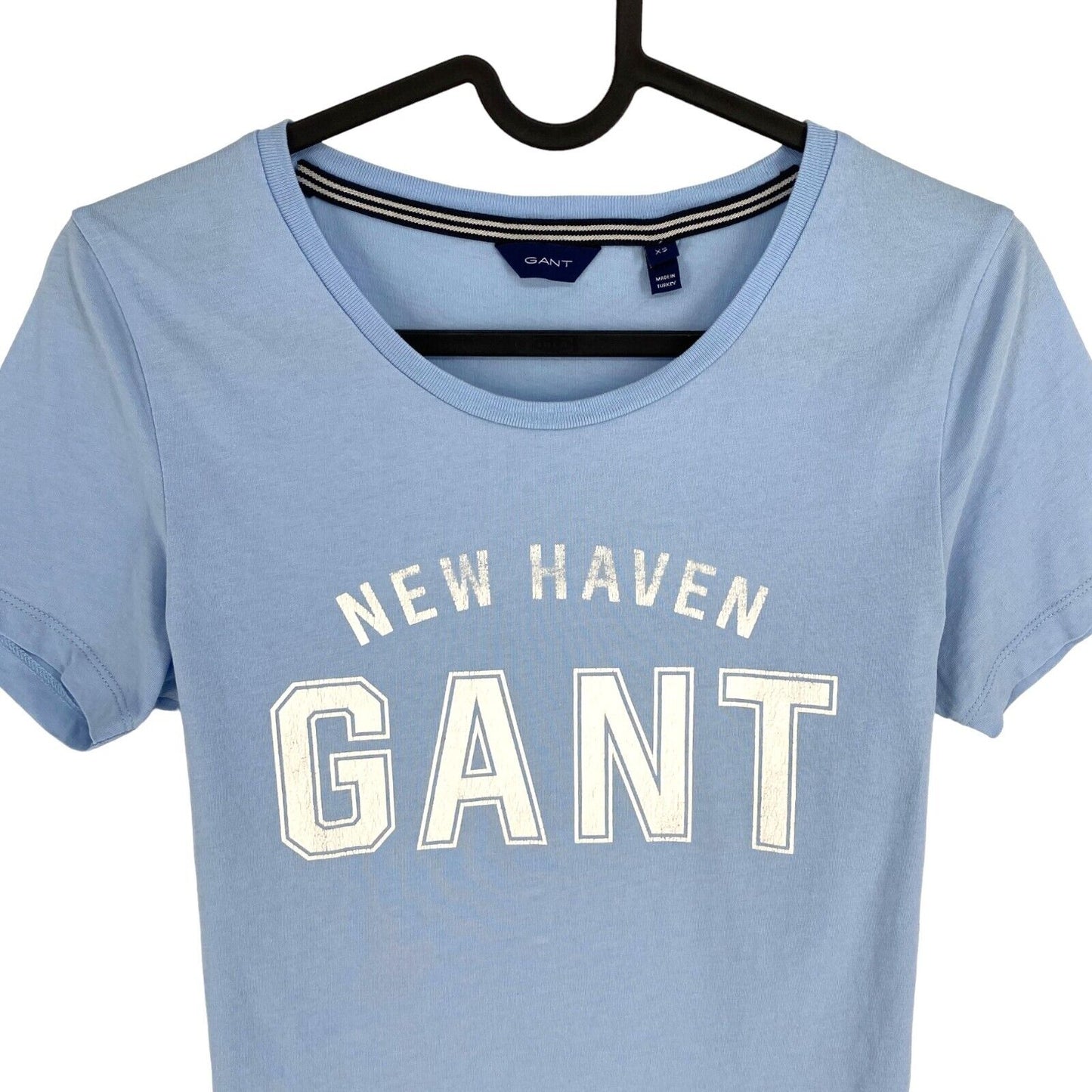 GANT Women Blue Logo Crew Neck Short Sleeves T Shirt Size XS