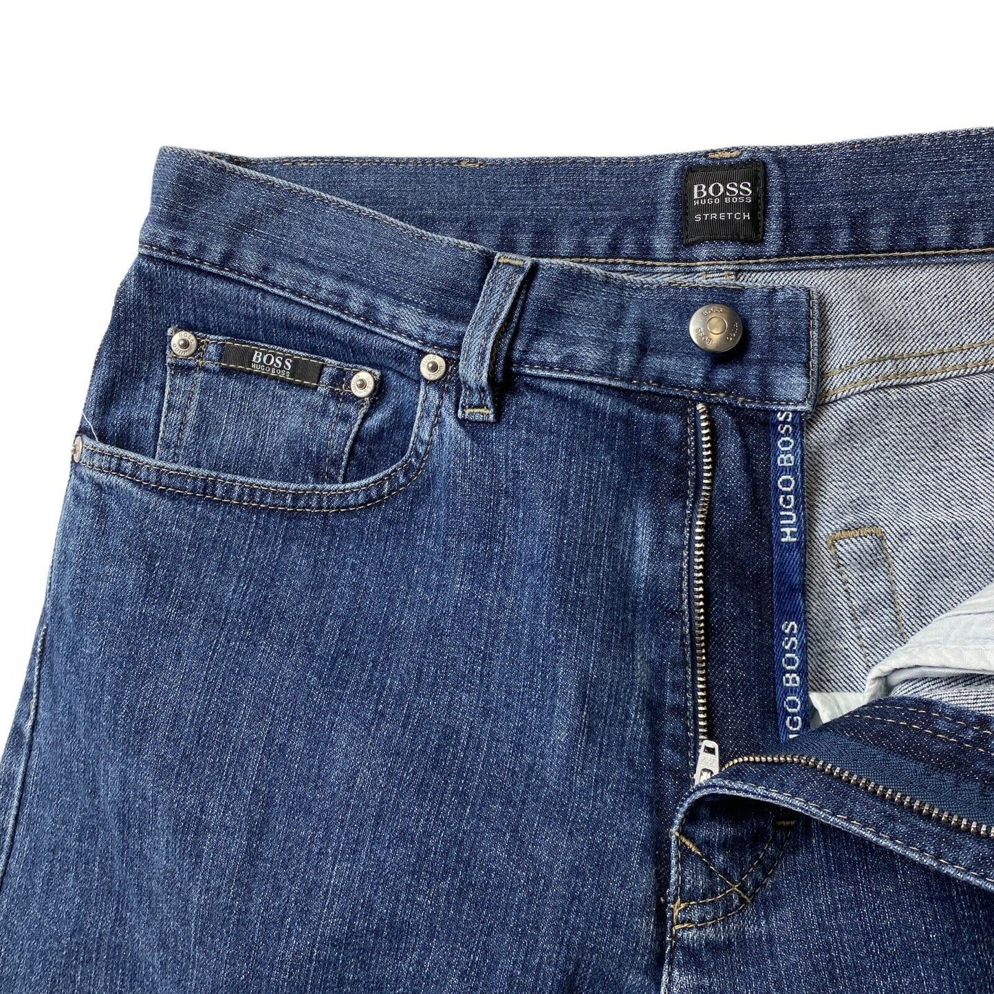 HUGO BOSS TEXAS Blaue Jeans mit normaler gerader Passform, W32 L34