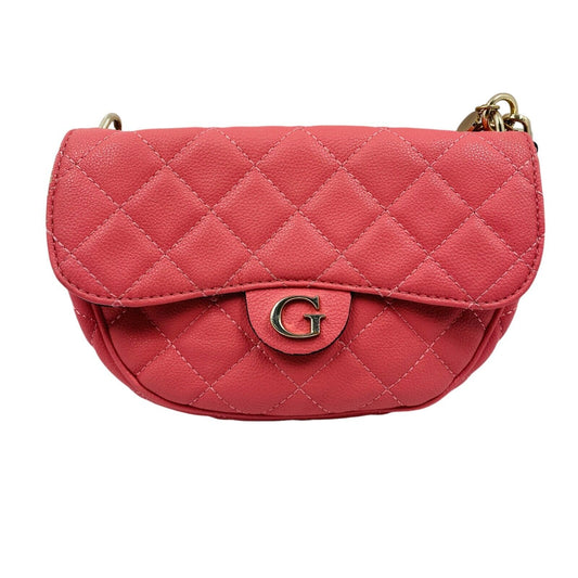 GUESS Women Pink Eco Leather Crossbody Shoulder Bag