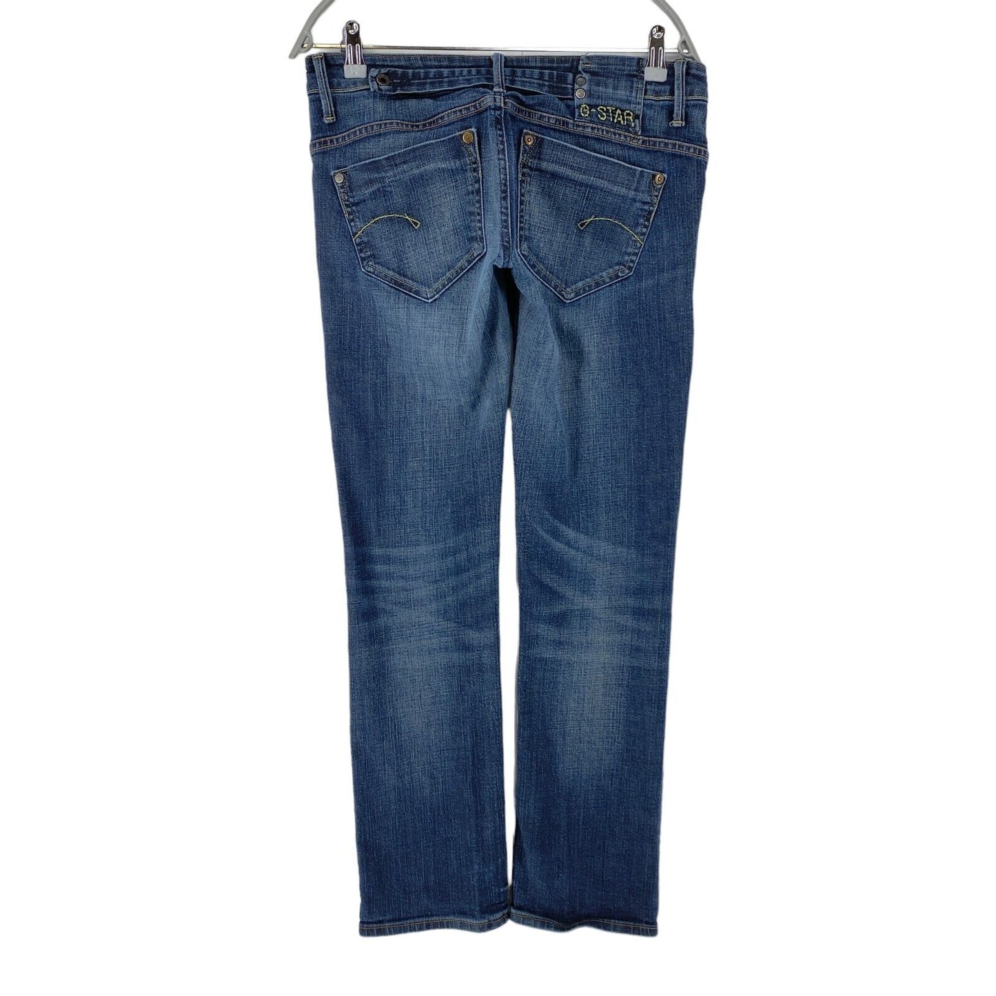 G-STAR MIDGE Femme Bleu Regular Straight Fit Jeans W30 L32 Fabriqué en Italie