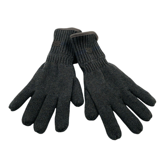 Camel Active Mens Dark Grey Cotton Insulated Warm Knit Gloves Size L