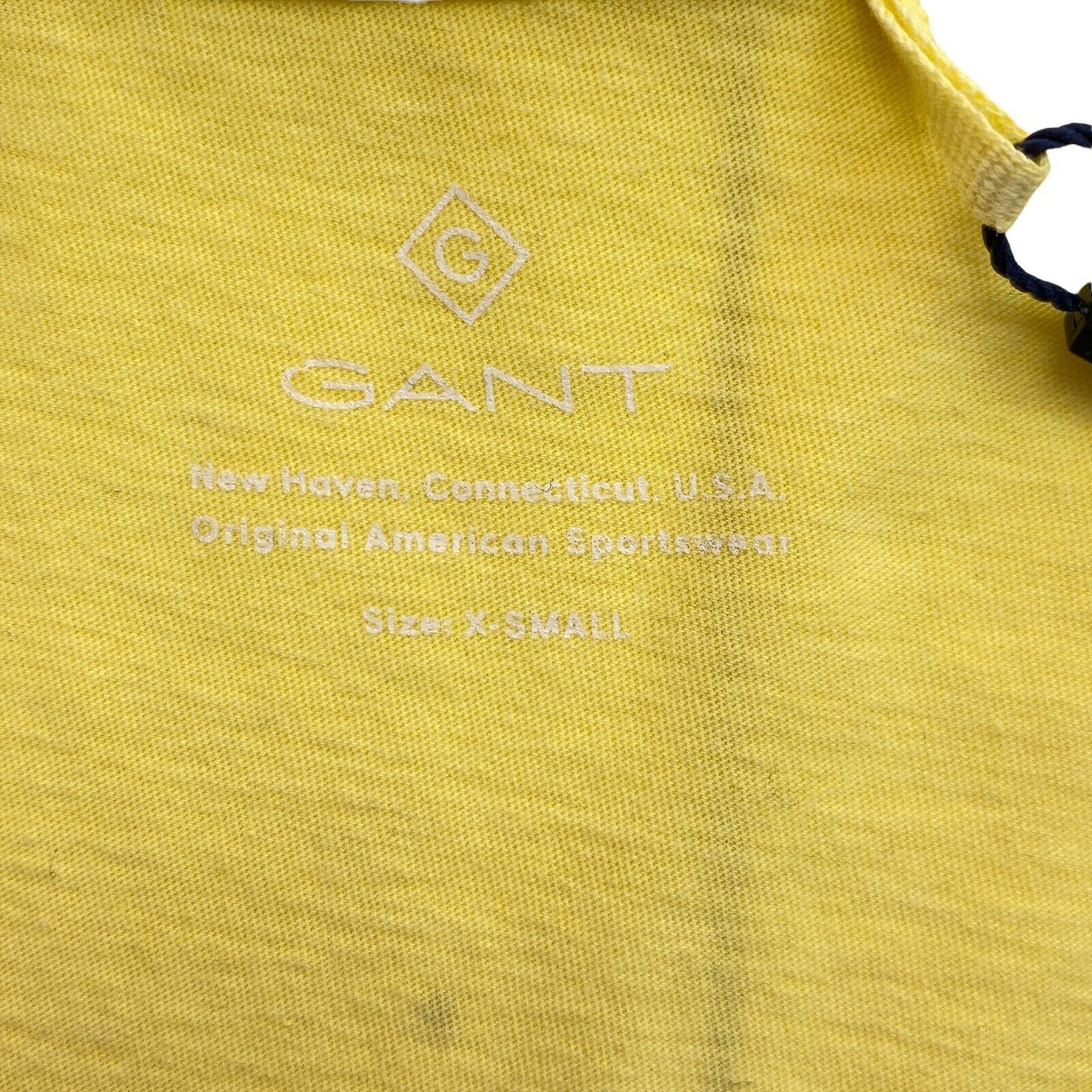 GANT Yellow Sun Faded V Neck T Shirt Top Size XS