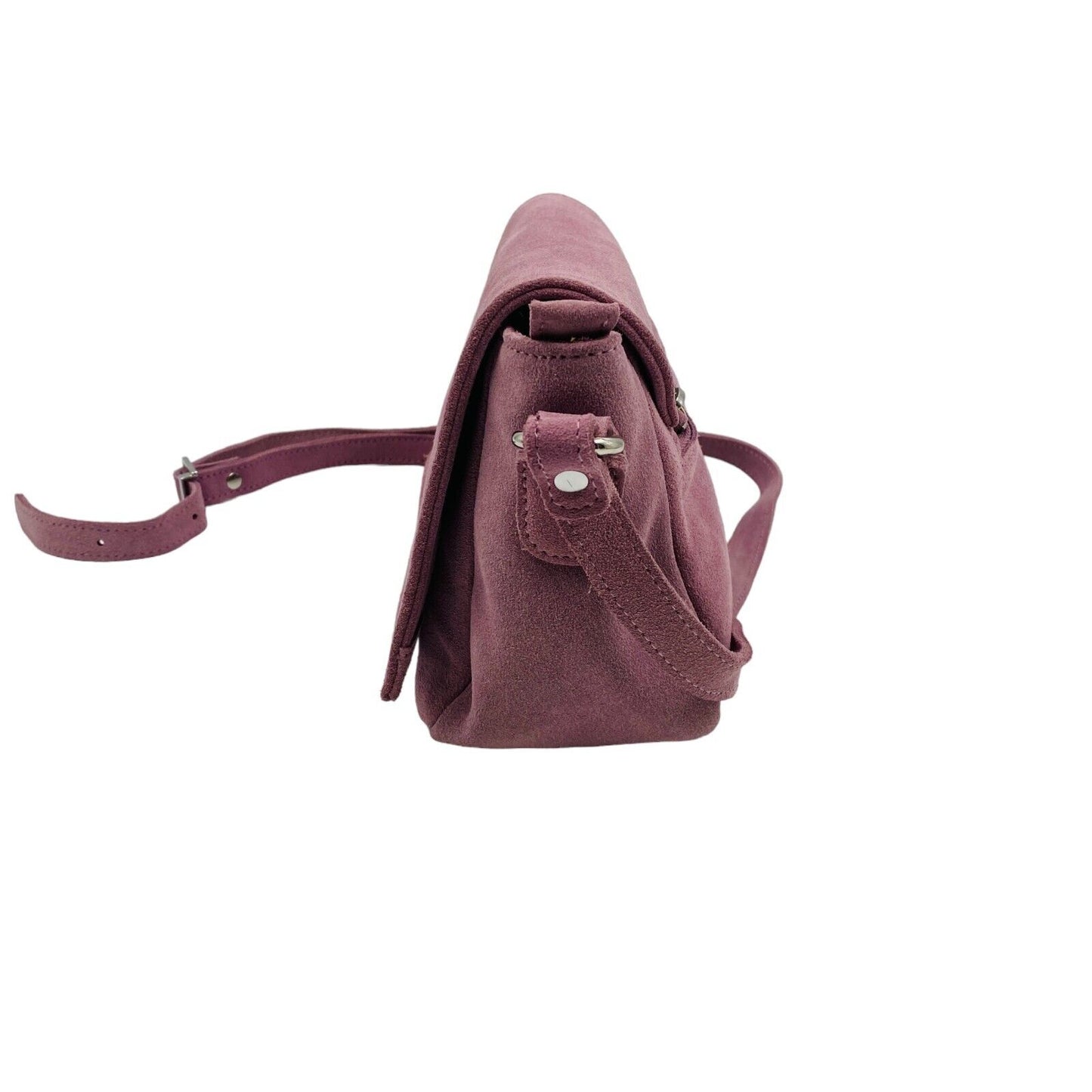 MAZARIN Dark Pink Suede Leather Handbag Shoulder Bag