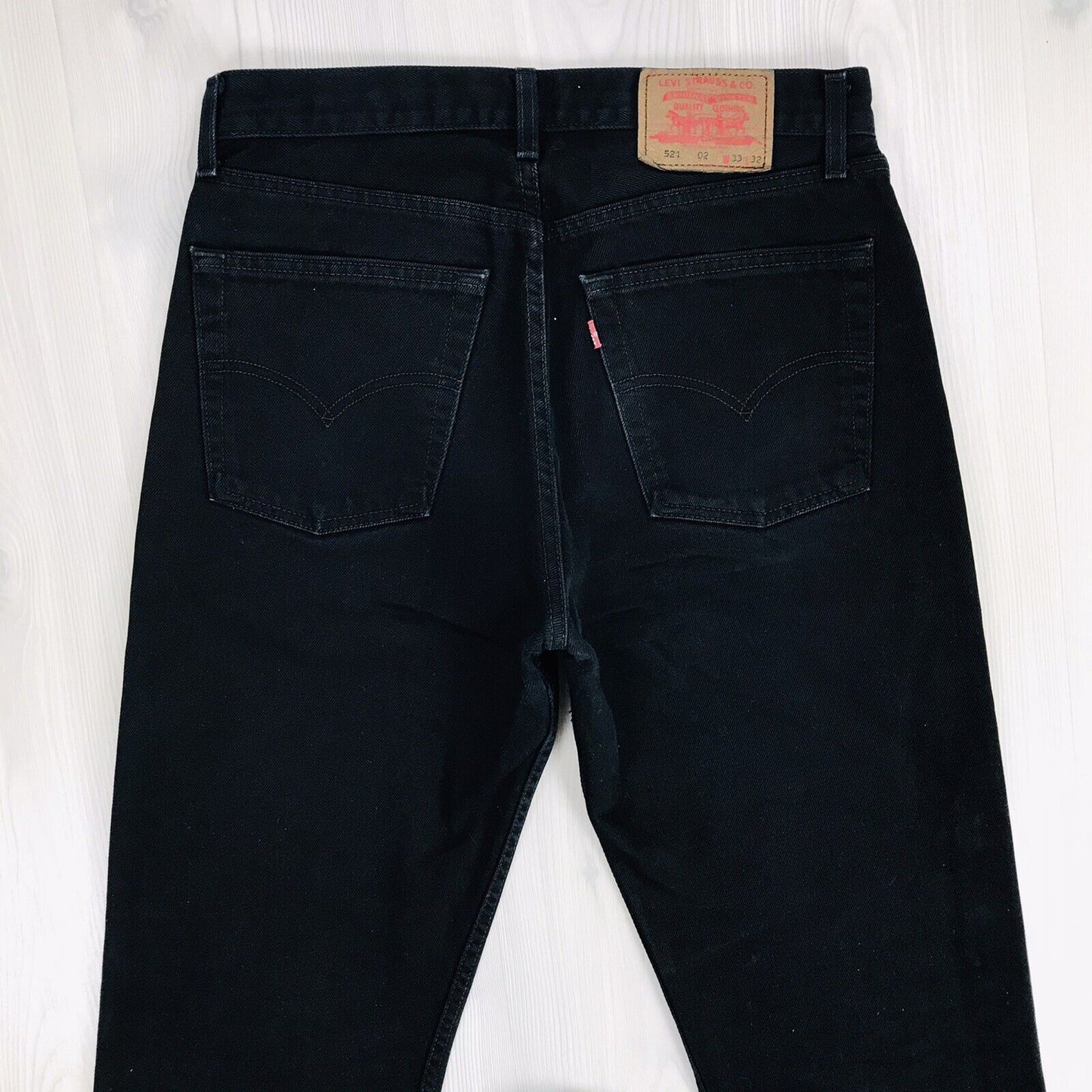 Vintage Levi's 521 02 Dark Grey Regular Straight Fit Jeans Size W33 L32