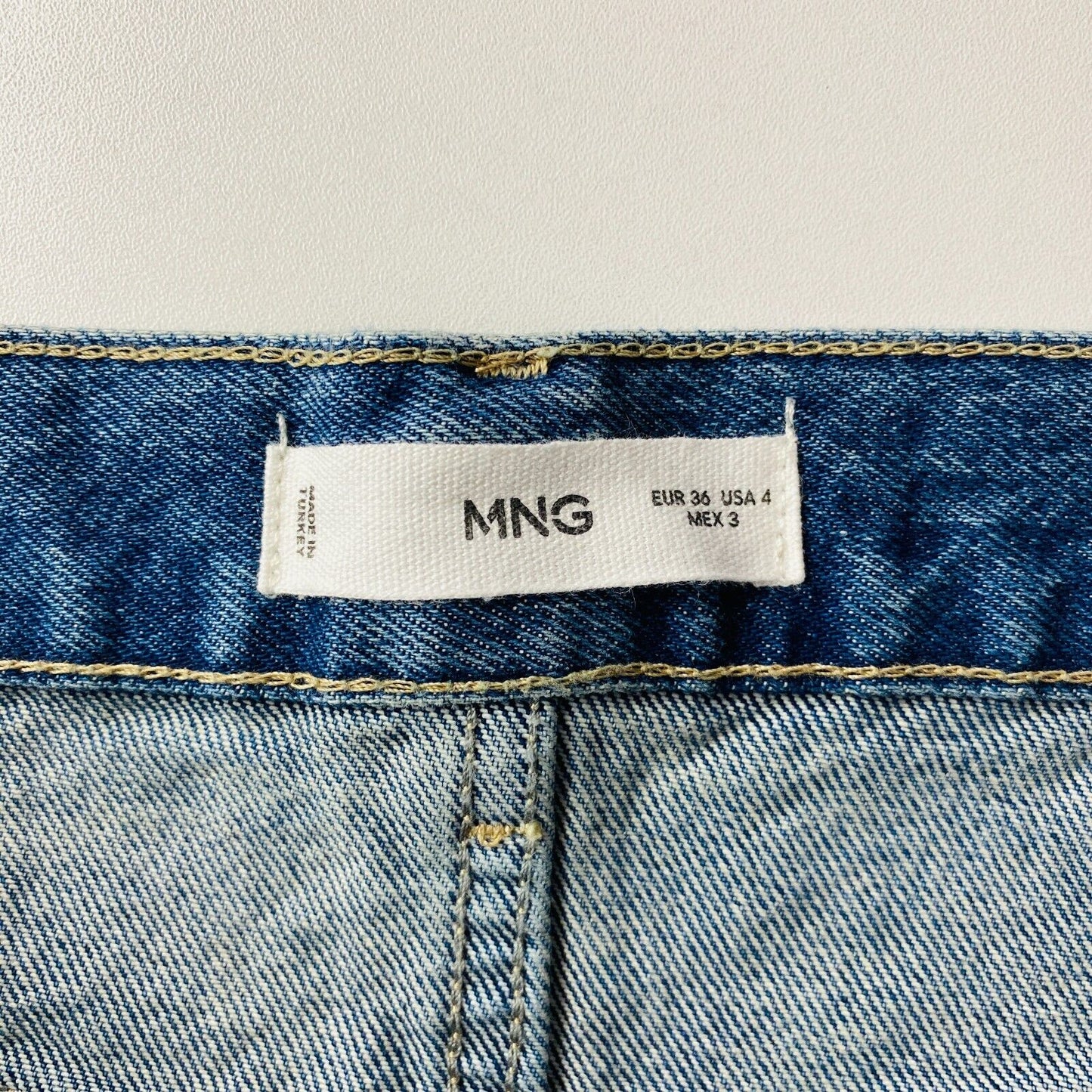 MANGO Women Blue High Waist Regular Straight Fit Jeans EUR 36 US 4 W27