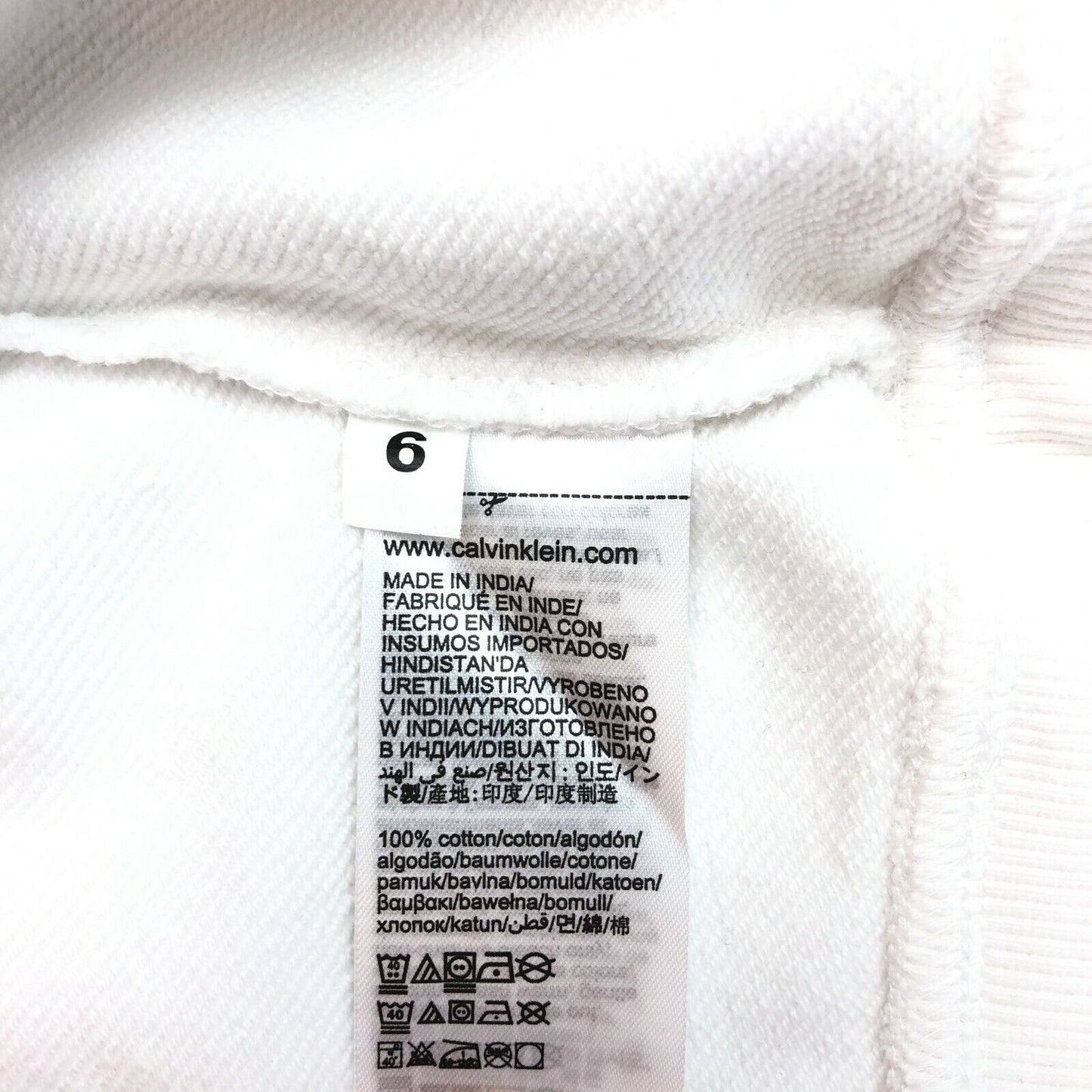 CALVIN KLEIN JEANS Pull blanc à col rond Taille M