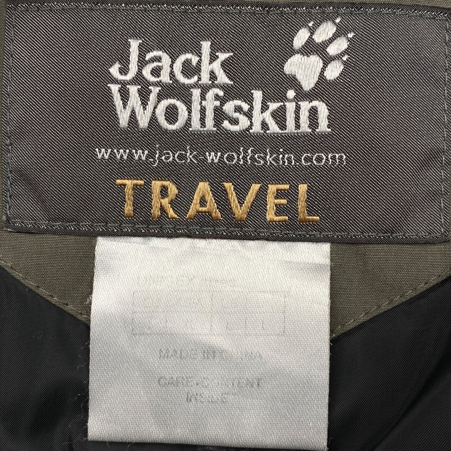 Jack Wolfskin Light Brown Cotton Blend Hooded Jacket Coat Size L