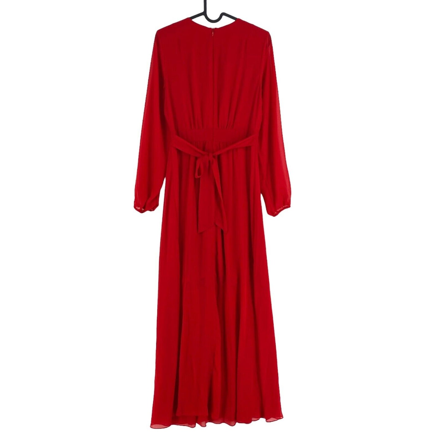 COMMA Women Red Long Sleeves Long Flared Dress Size EU 34 UK 8 US 4