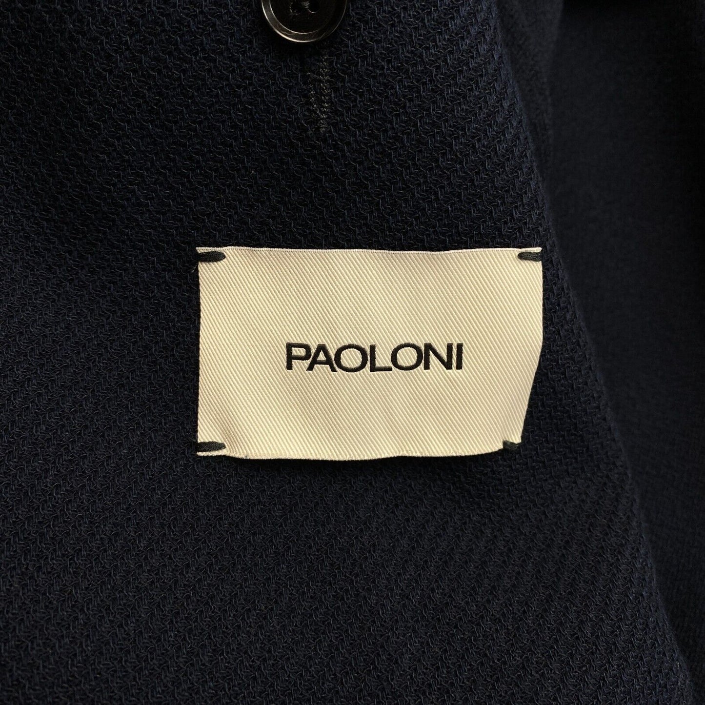 PAOLONI Navy Blue Cotton Wool Blend Blazer Jacket Size IT 52 / Large