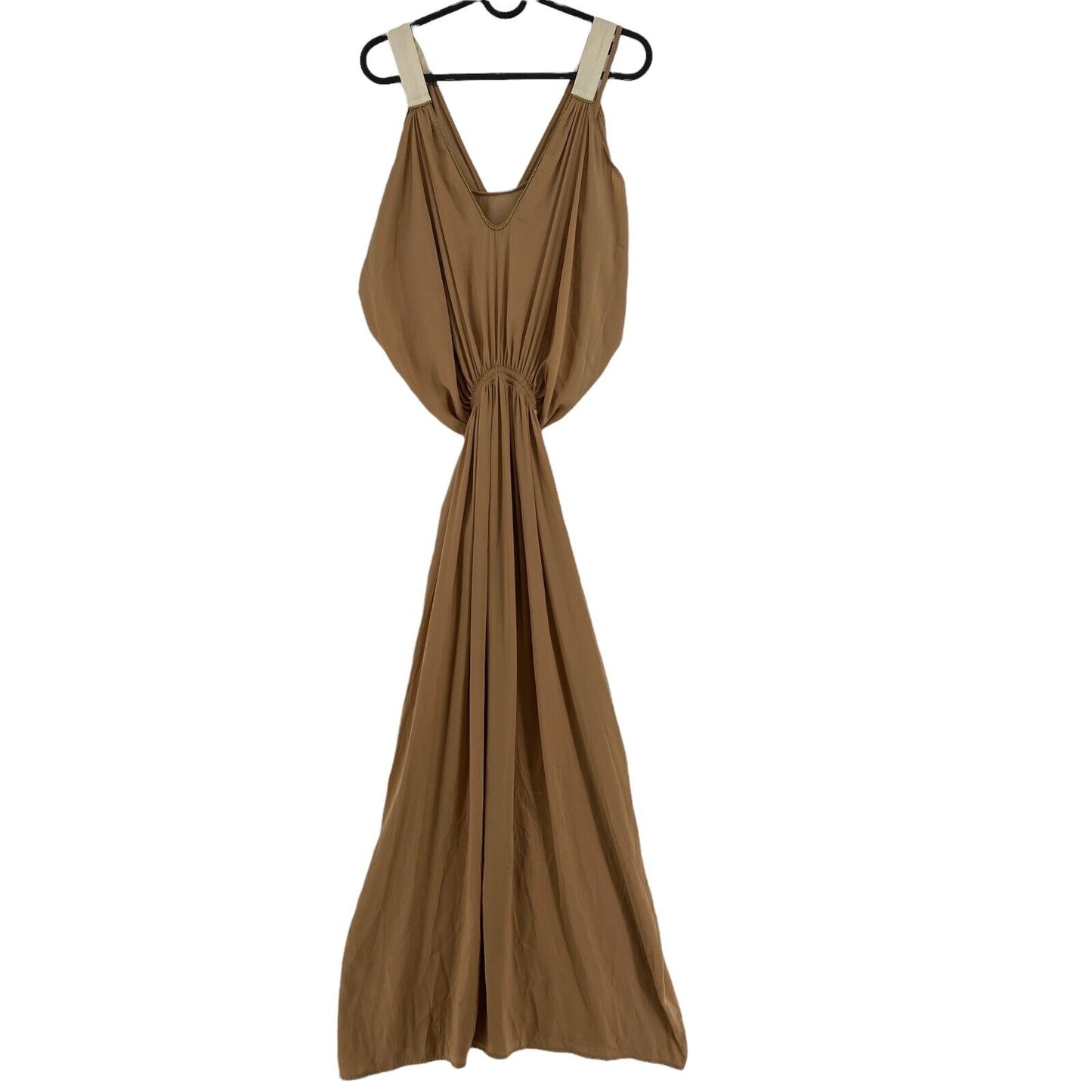 RPR €149 SILVIAN HEACH Brown V-Neck Flare Long Maxi Dress Size XS M