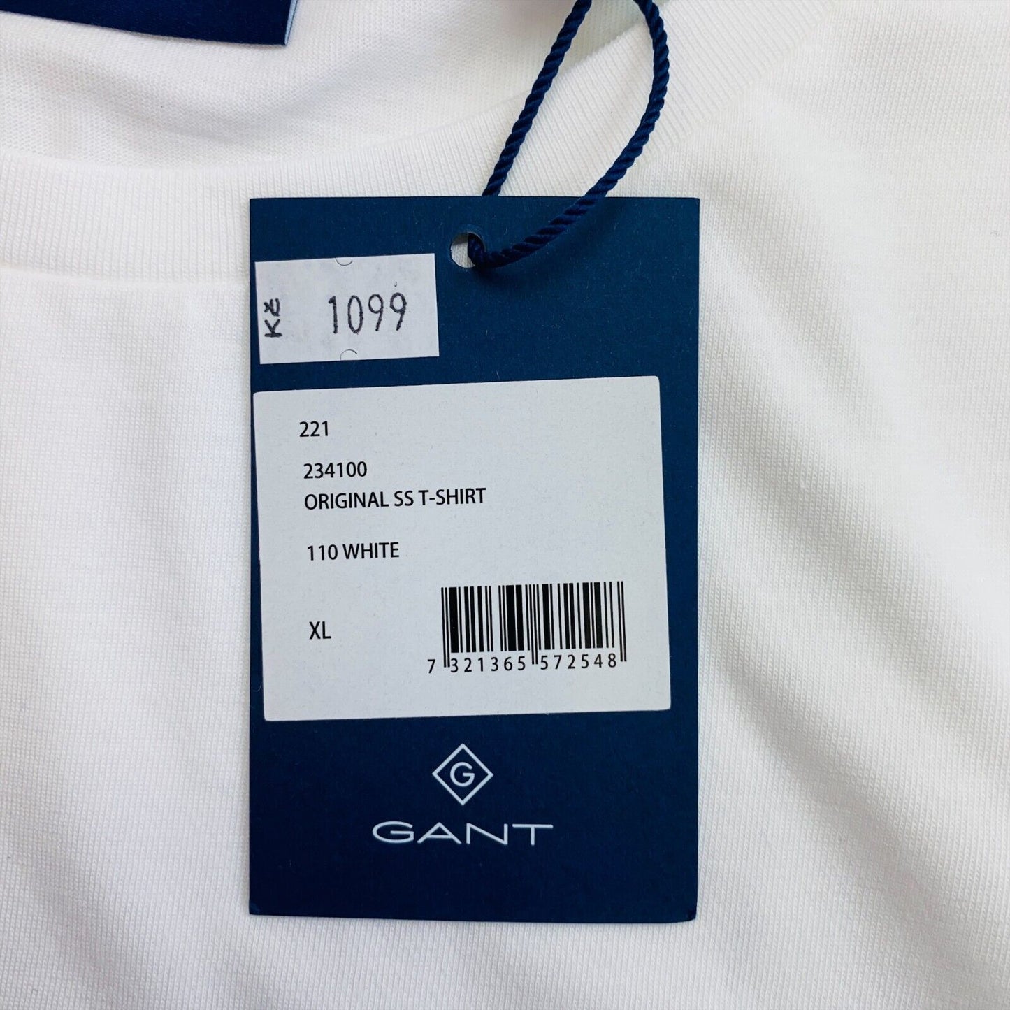 GANT White Original Crew Neck T Shirt Size XL