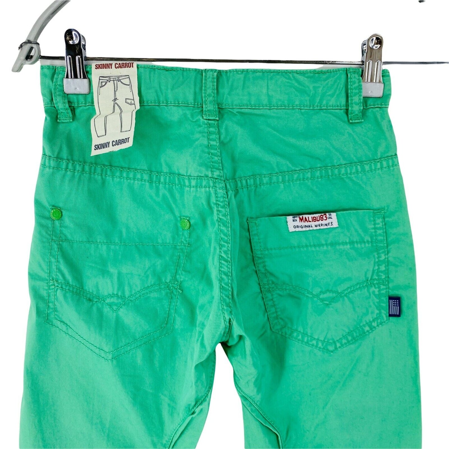 ORIGINAL MARINES Women Green Skinny Carrot Fit Chino Shorts Size 6 W24