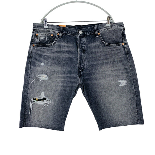 Levi's 501 Mens Grey Regular Fit Ripped Cut-Off Denim Shorts W40