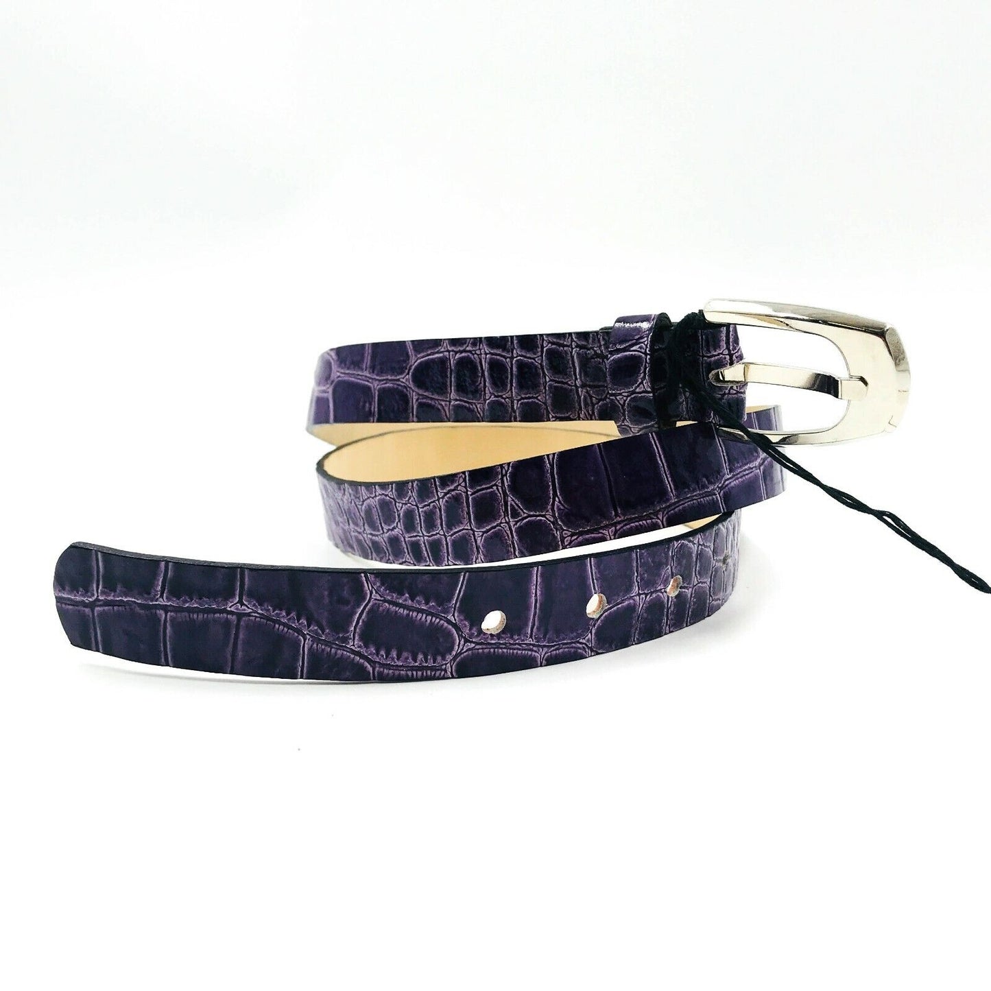 PERSONA Designer Purple Slim Leather Belt Size 29