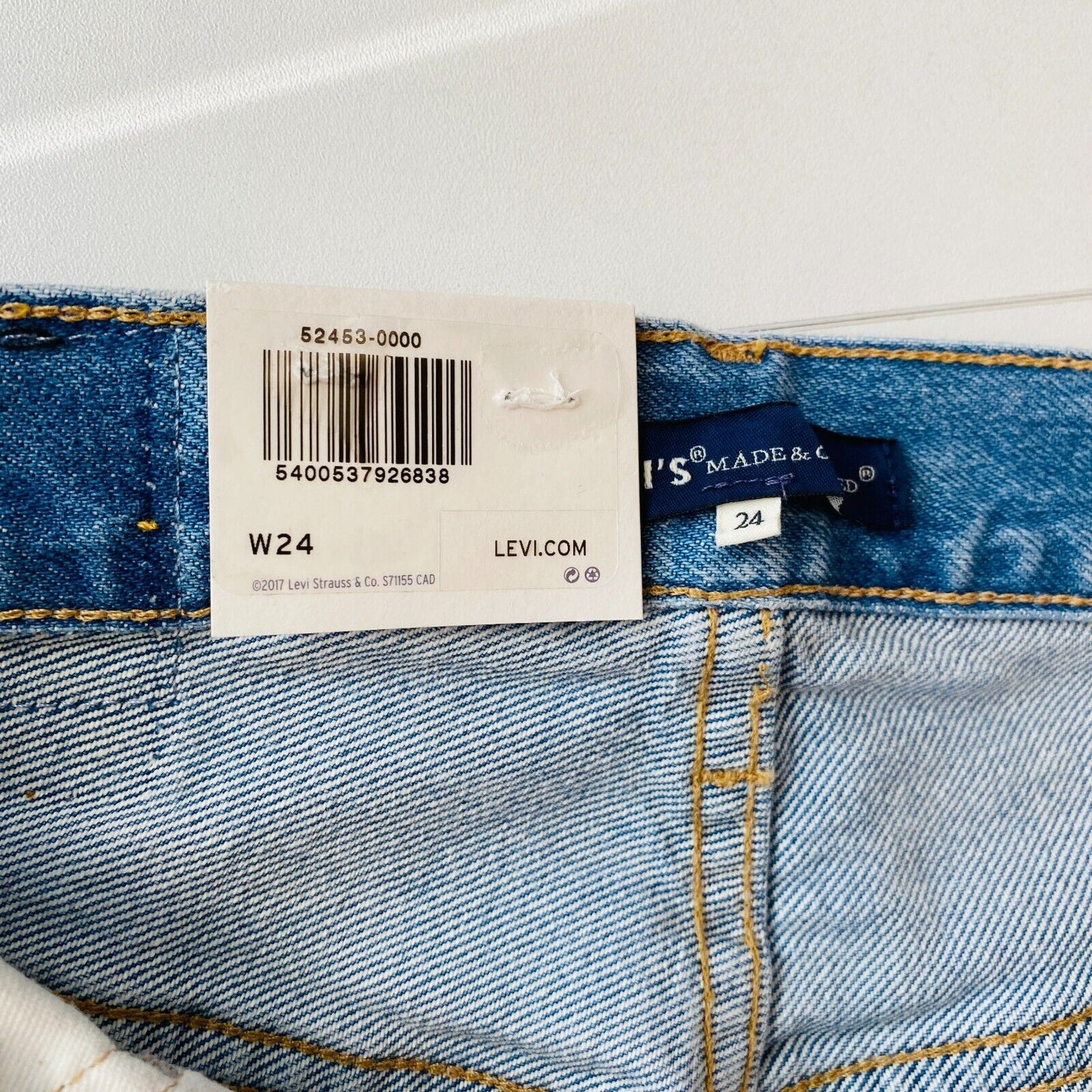 Levi's Made & Crafted Women Teens Blue Straight Fit Seam Split Slit Jeans W24