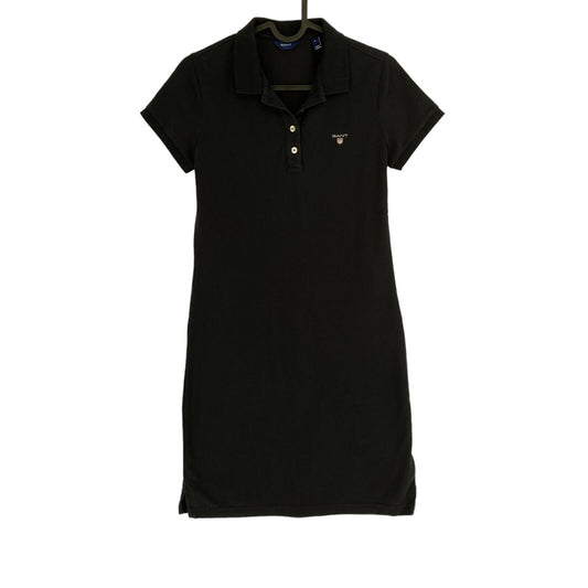 GANT Women Black Original SS Pique Polo Dress Size S