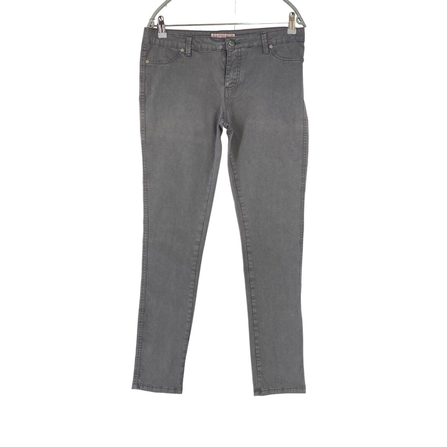 U.S. POLO ASSN Women Grey Skinny Fit Trousers W30 L34