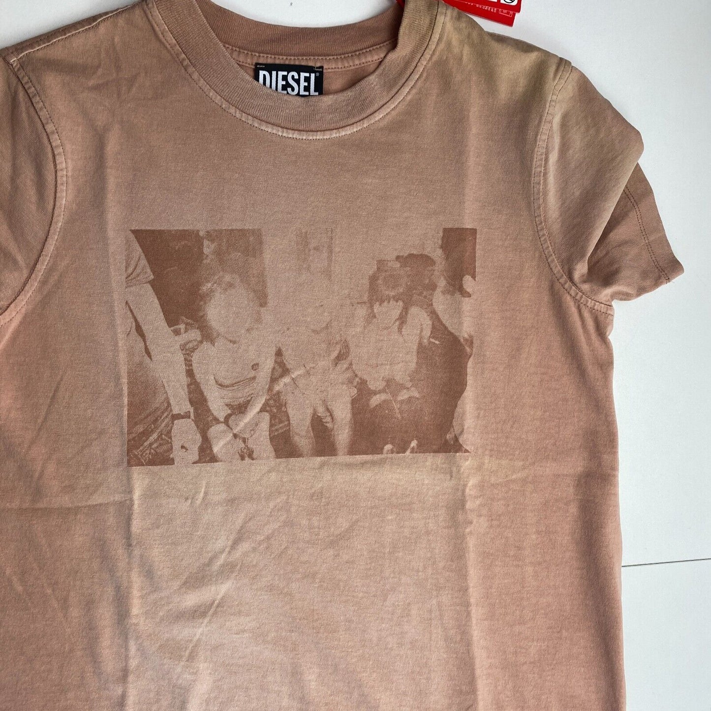 DIESEL Women Brown T-REG-G2 Crew Neck T Shirt Size S