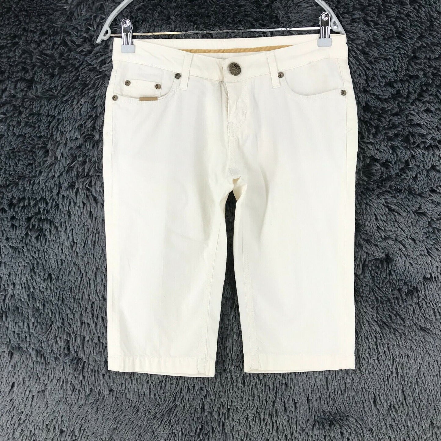 Seven7 Women White Regular Fit Denim Shorts Size W28