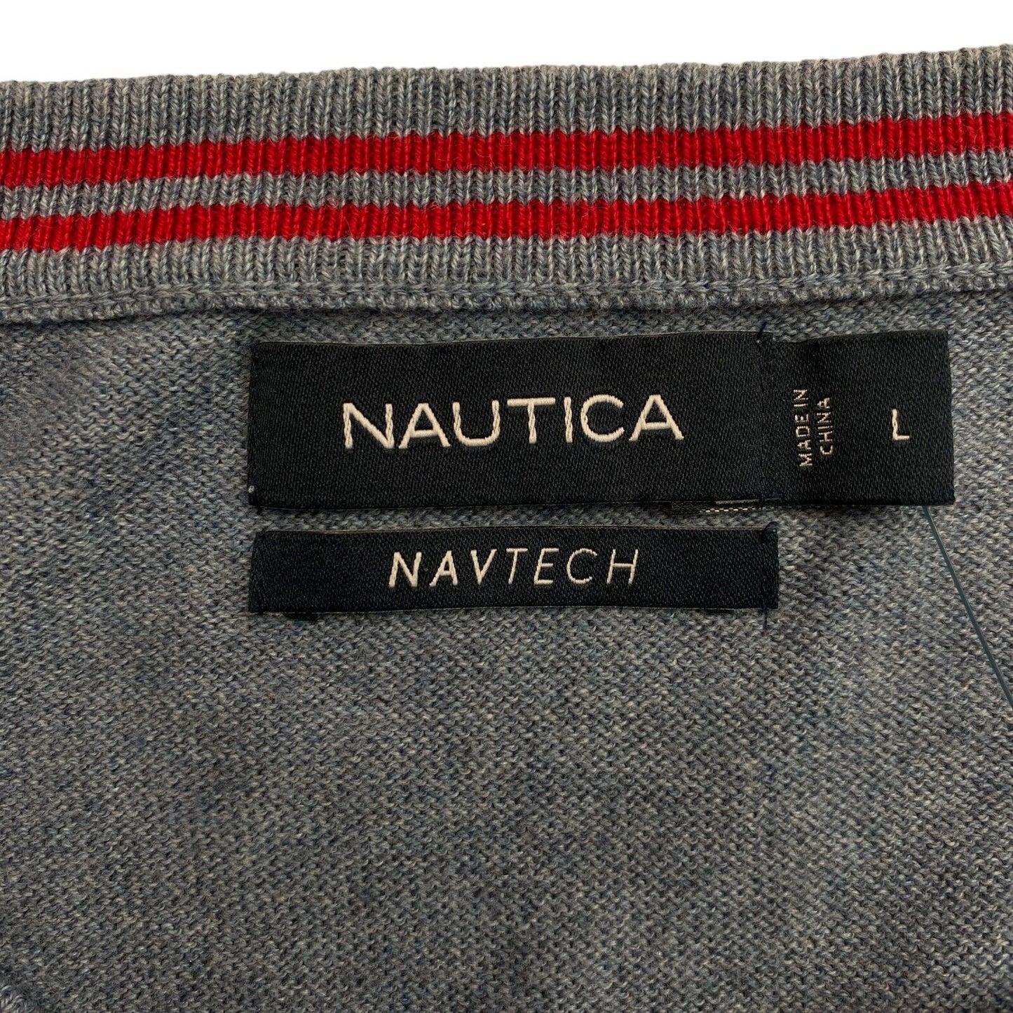 NAUTICA Blue Navtech V Neck Sweater Pullover Size L