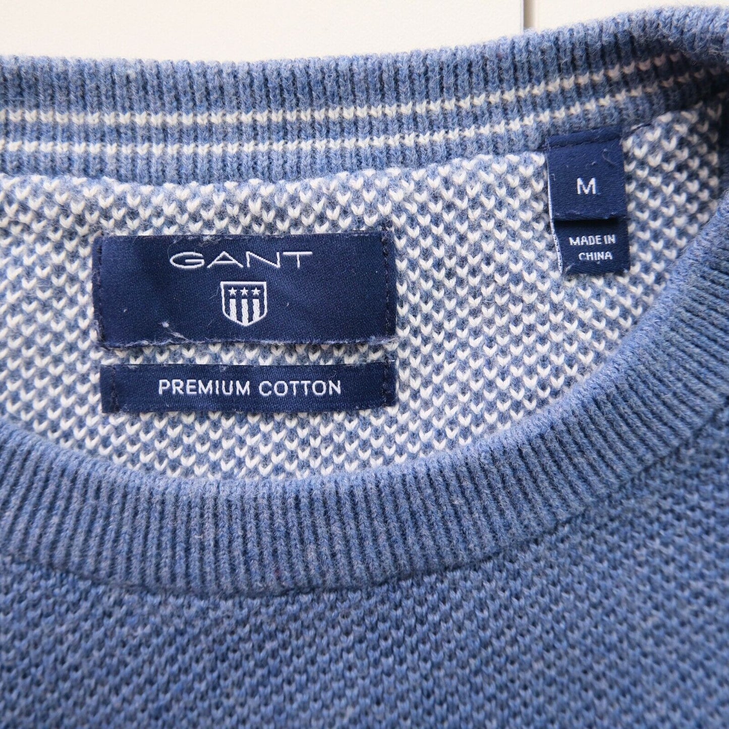 GANT Blue Crew Neck Original Sweater Jumper Size M