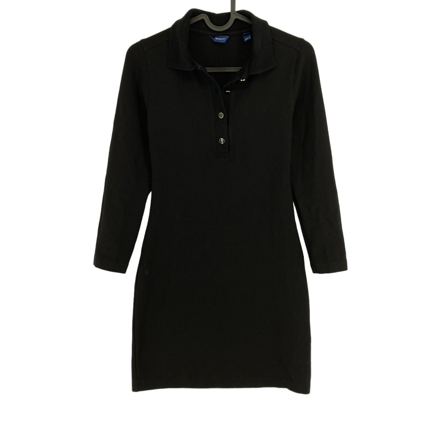 GANT Black Jersey Polo Long Sleeves Dress Size XS