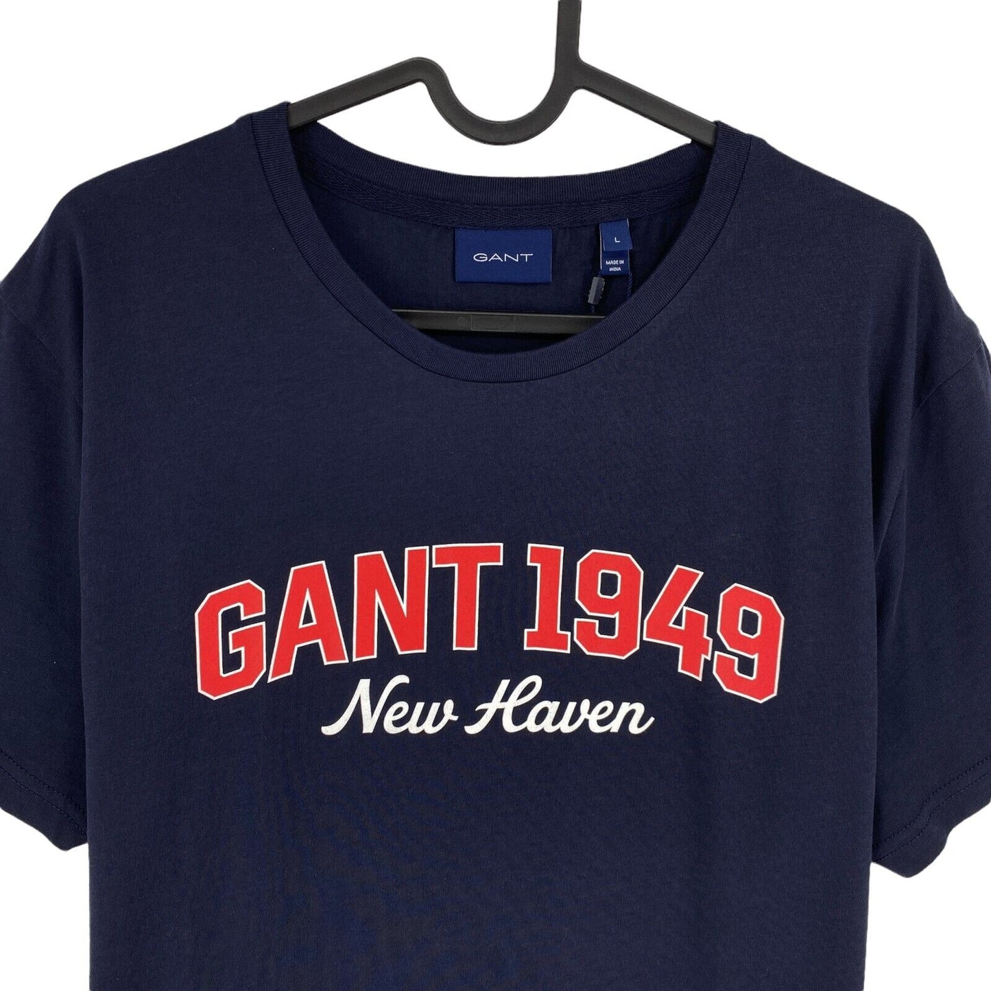 GANT T-Shirt mit Rundhalsausschnitt und Logo, Marineblau, Größe L